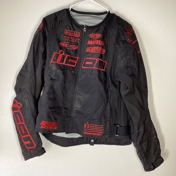 Icon Stage 2‎ Merc Motorcycle Jacket Black Size Large - Picture 2 of 11
